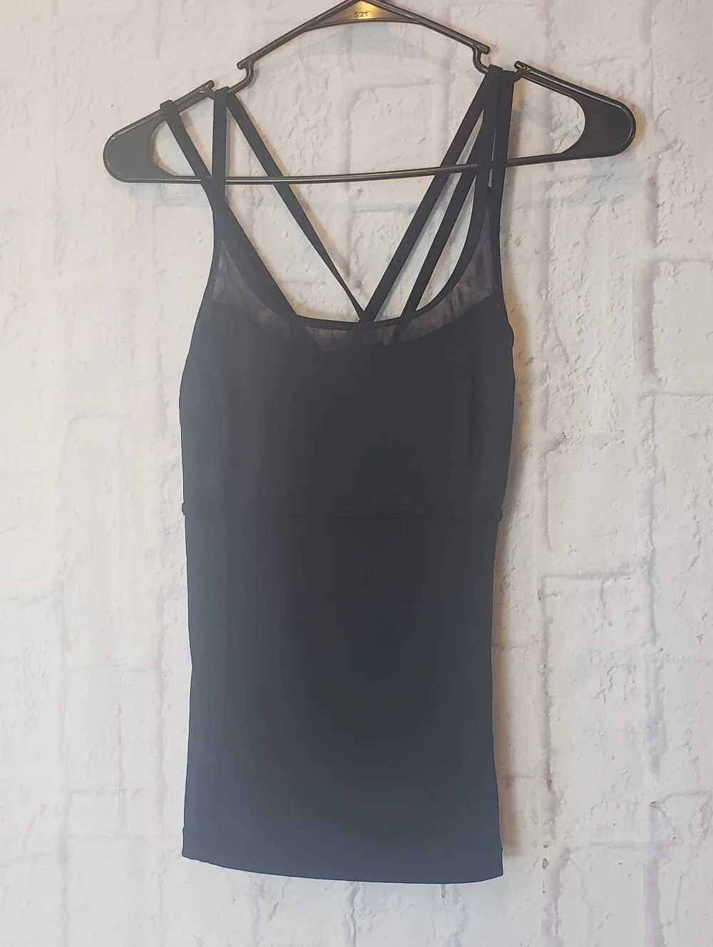 LAND'S END Black Strappy Tankini Top Swimsuit 6